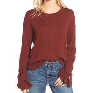 Madewell Tie Cuff Rust Sweater Sz Small